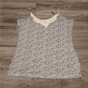 Maurices Blue and White Lace Camisole